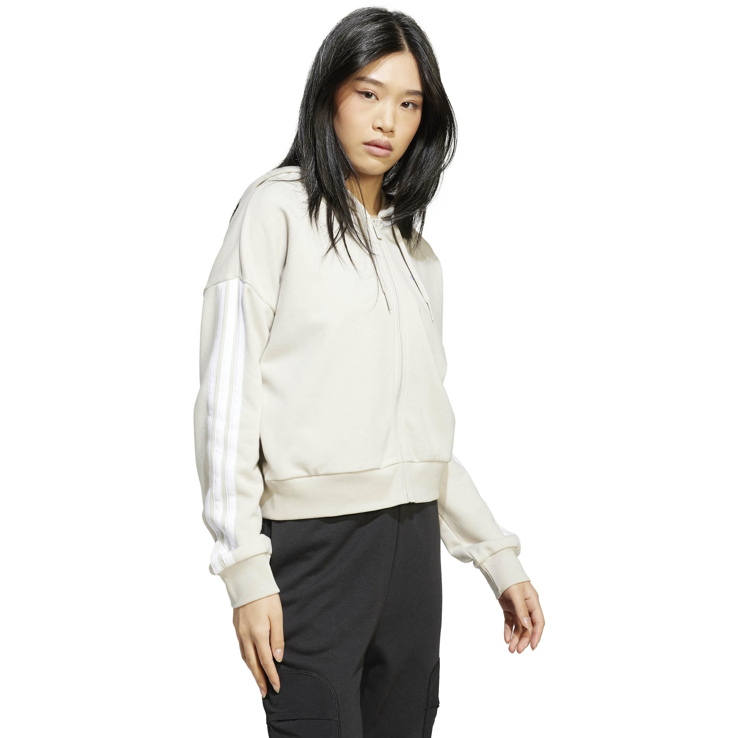 Adidas Sportswear Толстовка с молнией 'Essentials' Athletic в цвете White, Wool White — фото 4