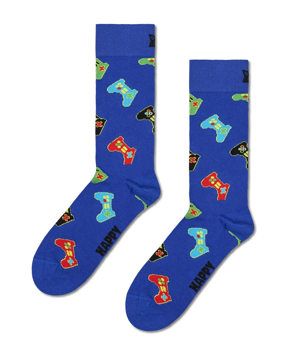 

Носки, я посылаю синюю видеоигровую консоль Happy Socks, индиго