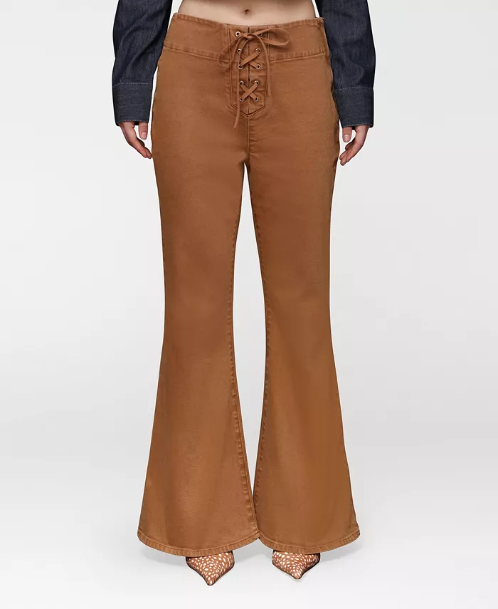 

Женские расклешенные брюки на шнуровке Avec Les Filles, коричневый