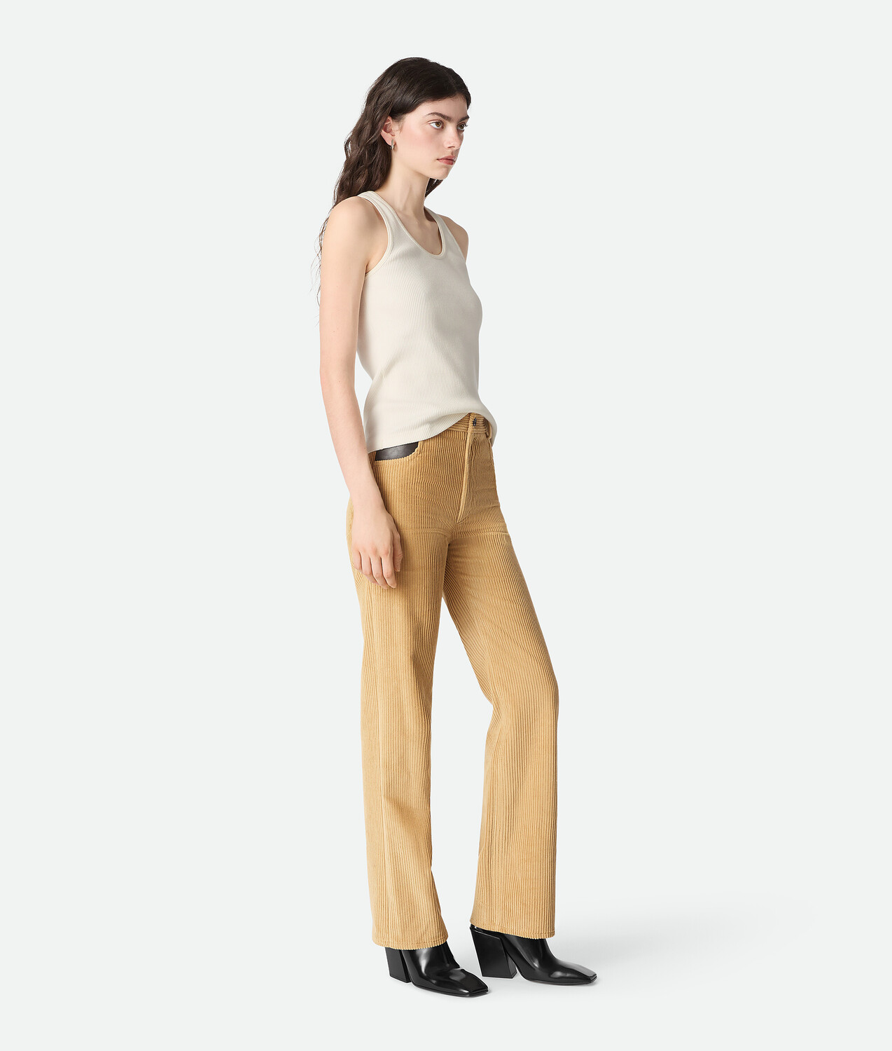 Cotton corduroy pants BOTTEGA VENETA, светлый дуб — фото 2