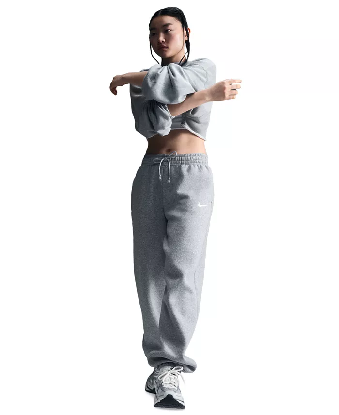 

Женские спортивные брюки Phoenix Fleece с высокой талией и свободными рукавами Nike, серый