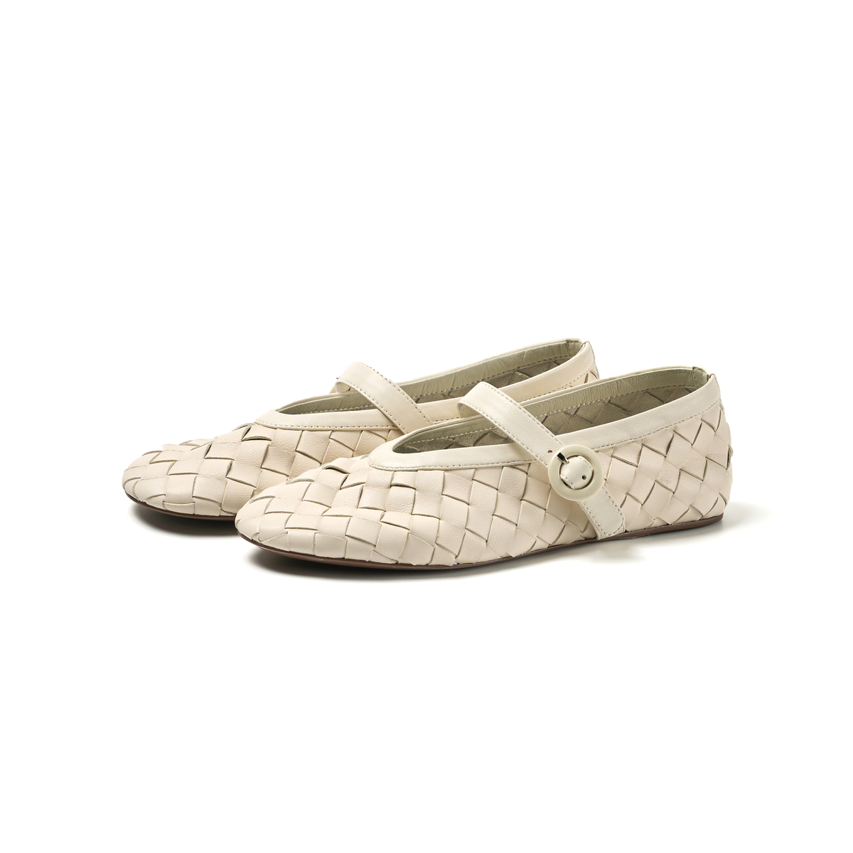 Туфли Мэри Джейн на плоской подошве женские Faytobe, White