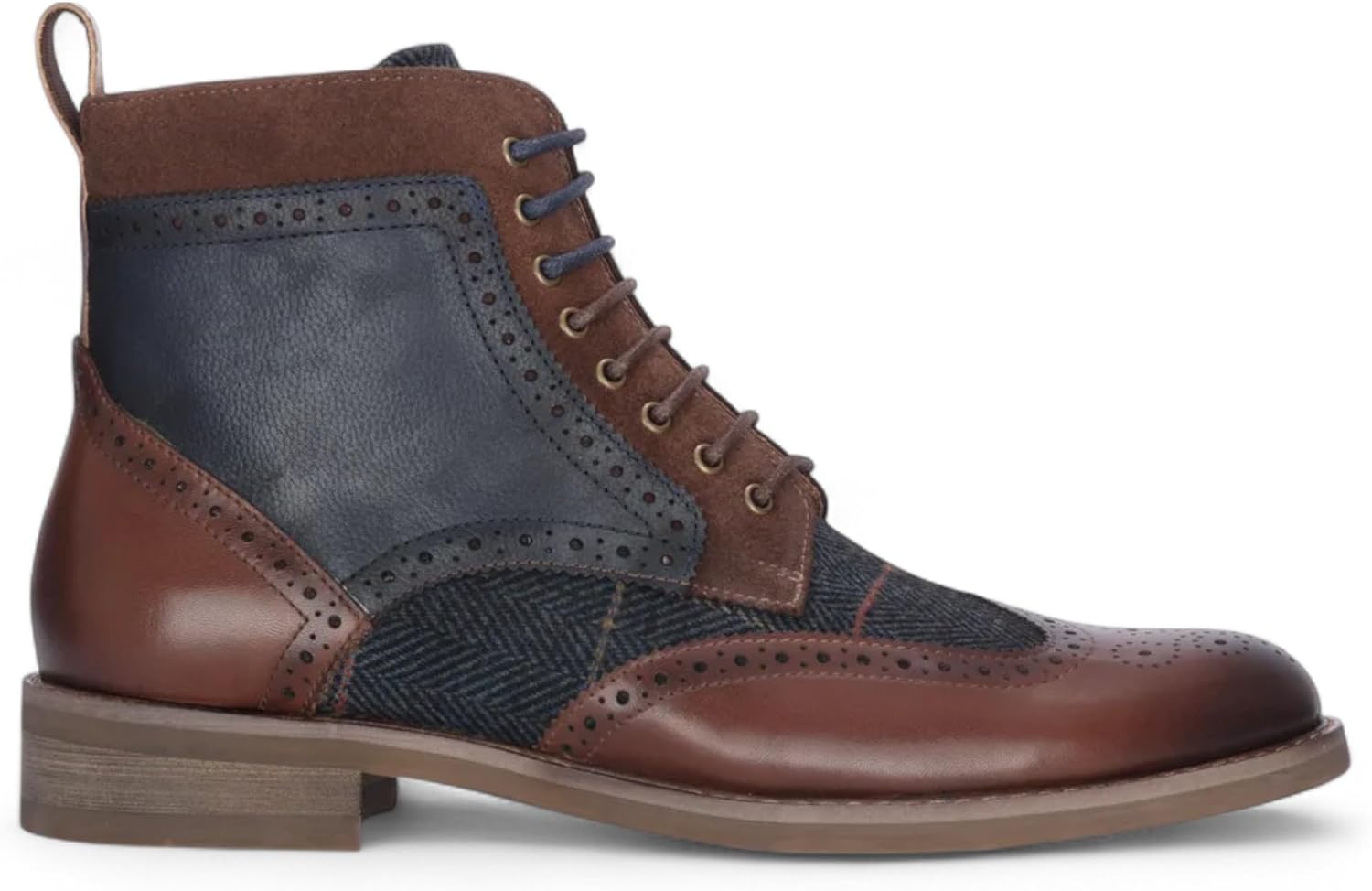 

Мужские коричневые кожаные оксфорды из твида цвета морской волны - Teddy Infinity Leather