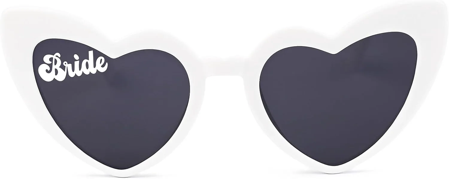 

Солнцезащитные очки YOGFIT в форме сердца для женщин, модные, классические, с любовным рисунком, для защиты глаз, винтажные, милые, в форме сердца, Bride-white