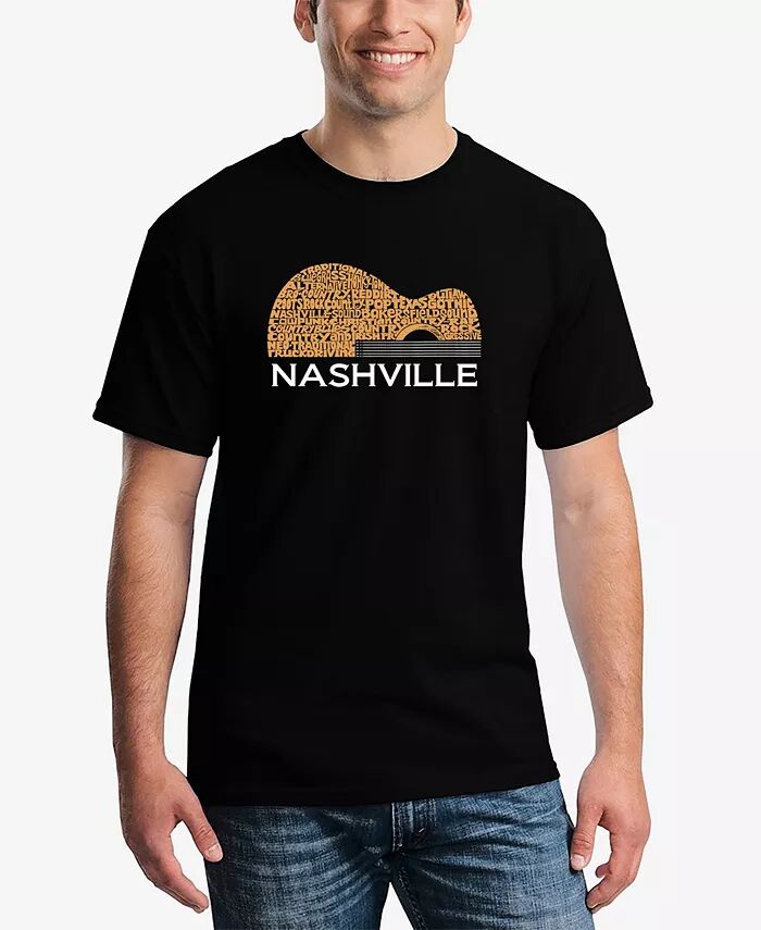 

Мужская футболка Nashville с принтом гитары Word Art LA Pop Art, черный