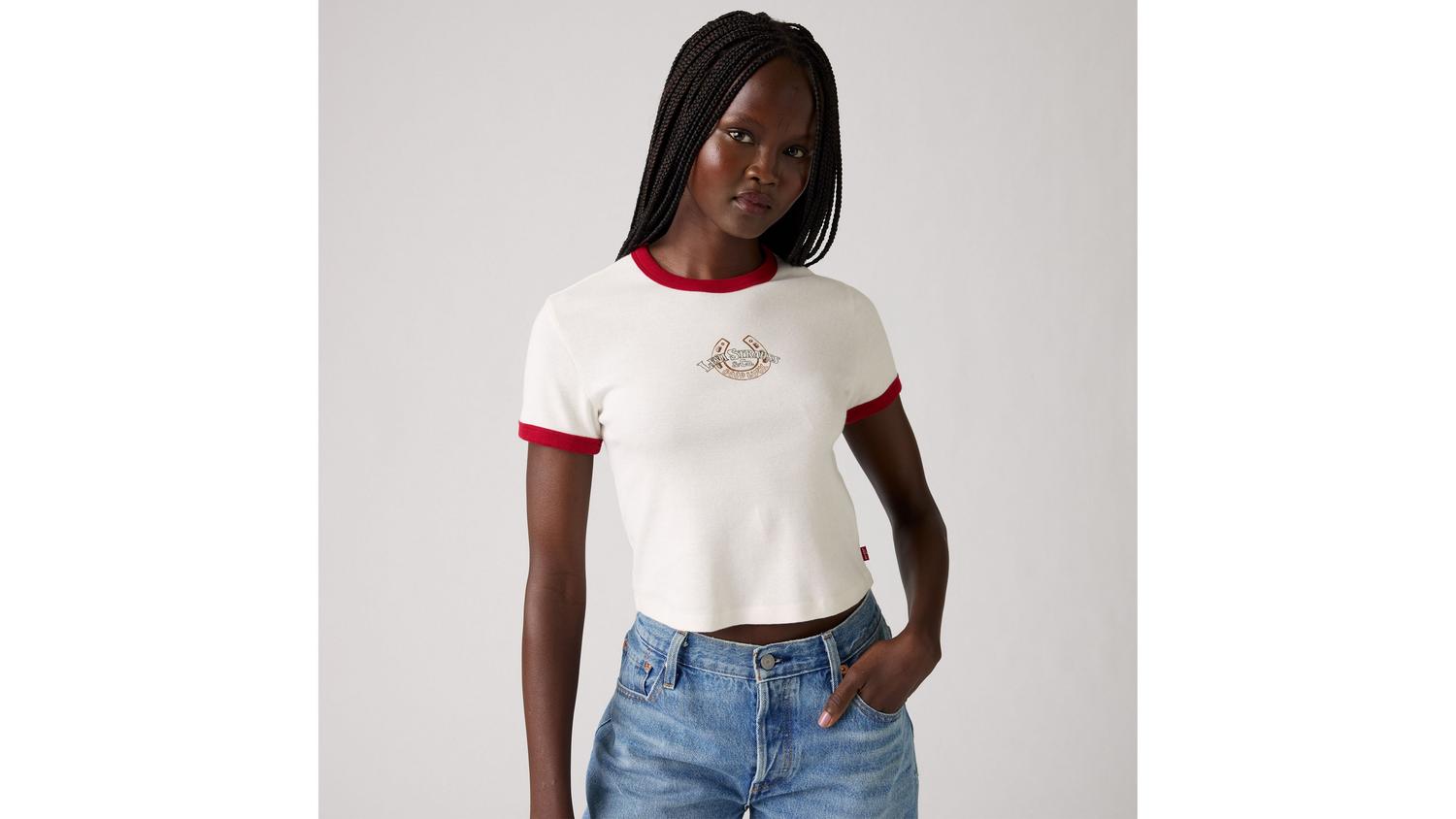 

Футболка с принтом Ringer Mini Levi's, Sugar Swizzle - White