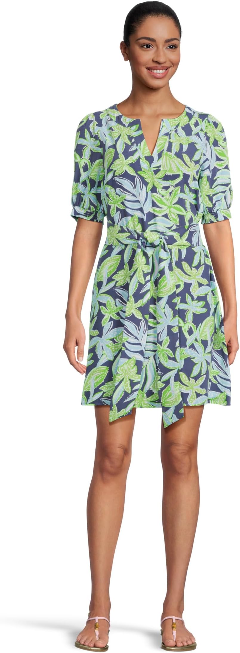 

Платье Lilly Pulitzer Olivine Short Sleeve Dress, цвет Sapphire Pool Tropical Tango