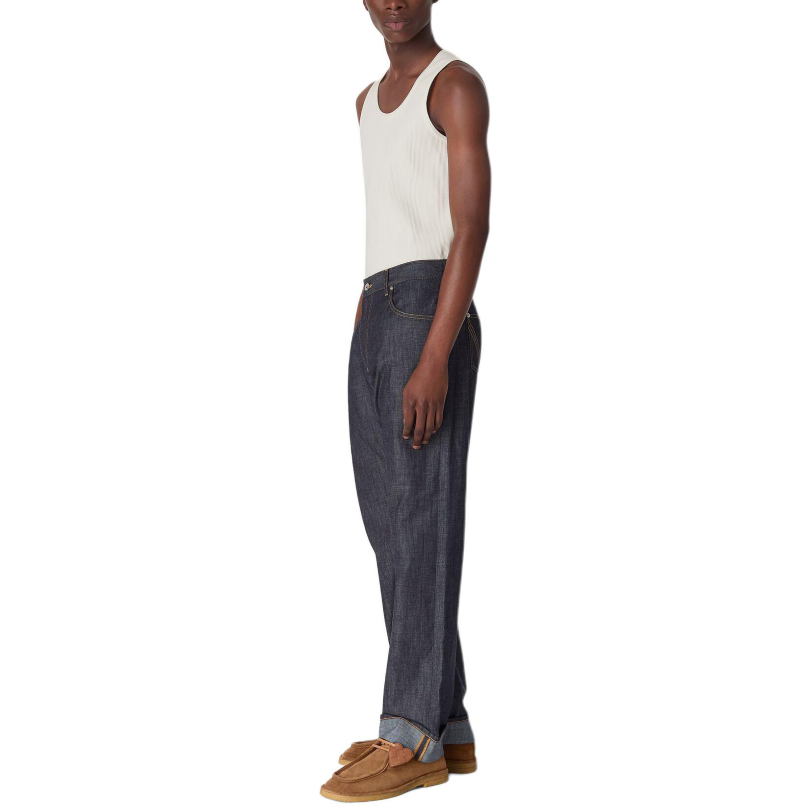 Джинсы Rinsed Wide Leg Bottega Veneta, indigo — фото 4