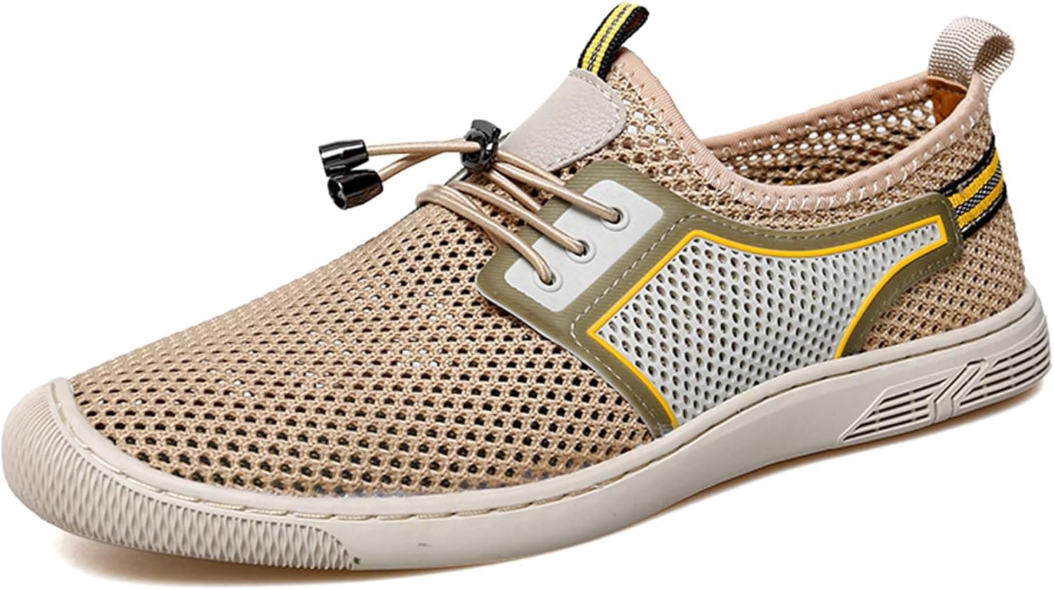 

Мужские сетчатые кроссовки модные повседневные прогулочные туфли с вырезами, дышащие, для активного отдыха, походов и кемпинга Generic, бежевый