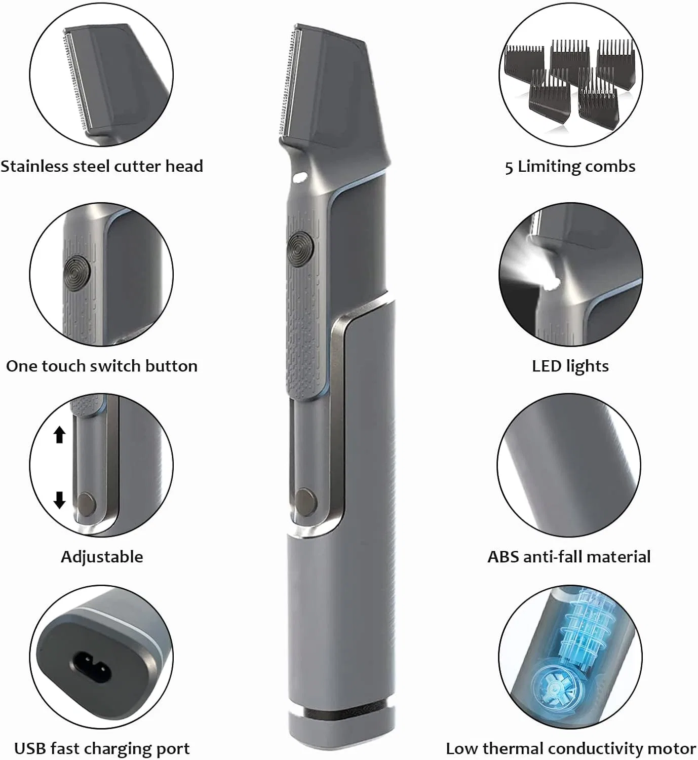 Мужской триммер для волос Titanium Trim с USB-зарядкой Nbvnbv — фото 2