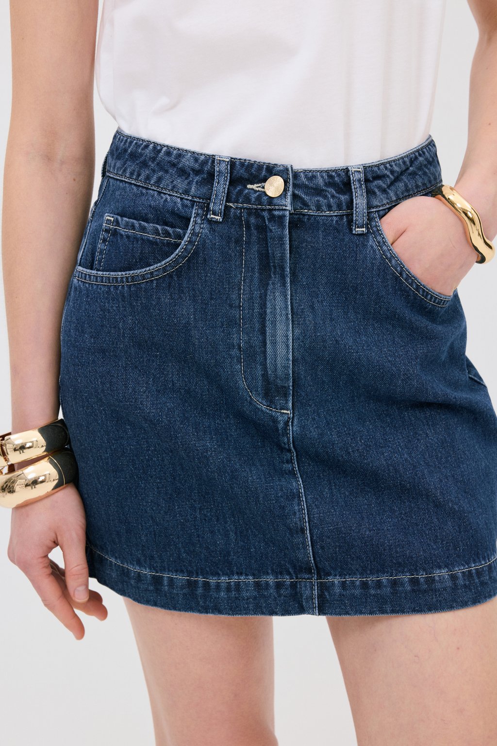 

Мини-юбка POCKET MINI - Denim skirt adL, темно-синий
