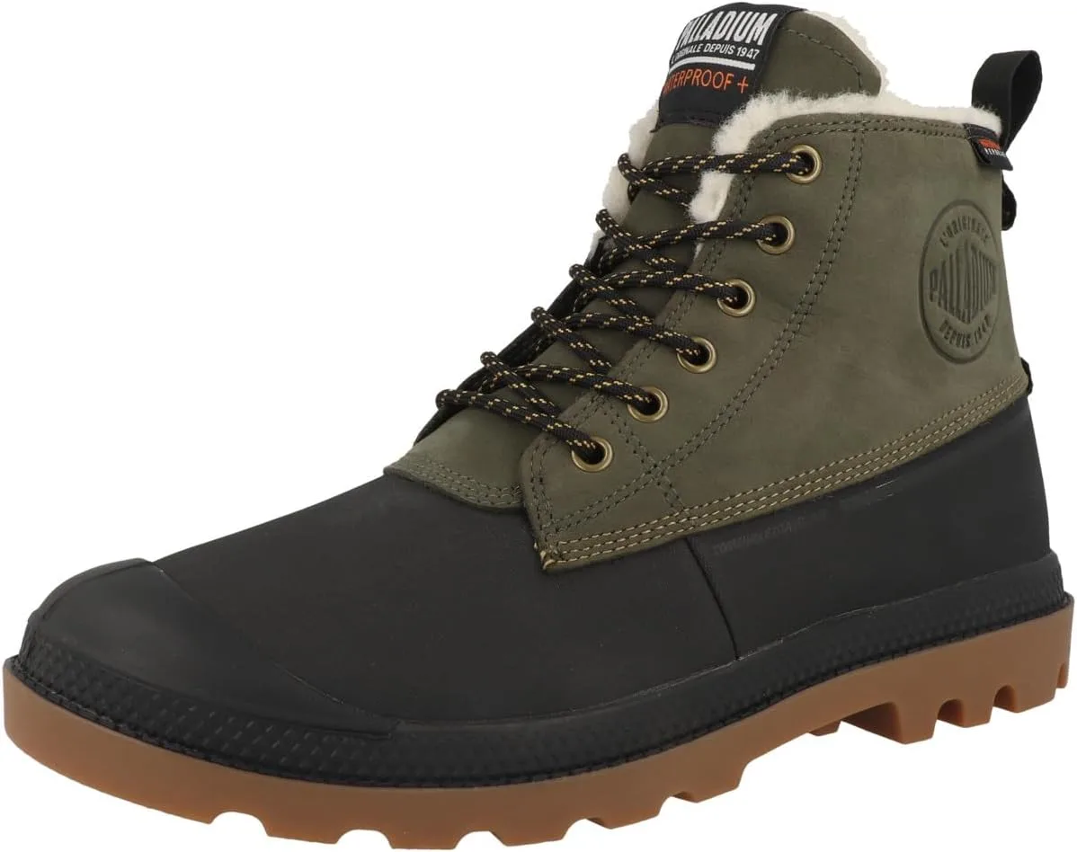 Ботинки Palladium Unisex Pampa Duck Wl WP+ до щиколотки, оливковый — фото 4