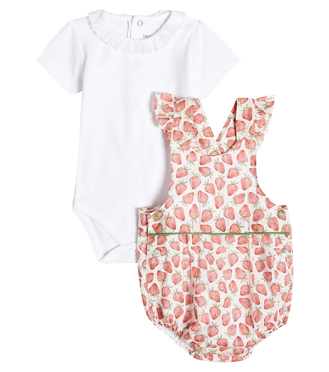 

Комплект детского комбинезона Baby Rontina и боди Pluma La Coqueta, Red Strawberry