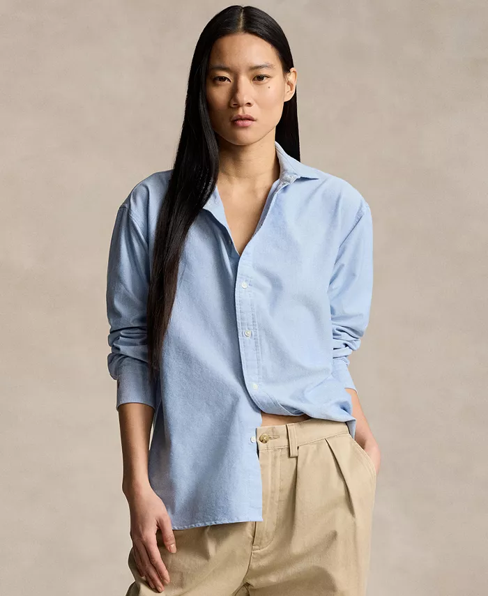 

Женская свободная рубашка Oxford Polo Ralph Lauren, синий