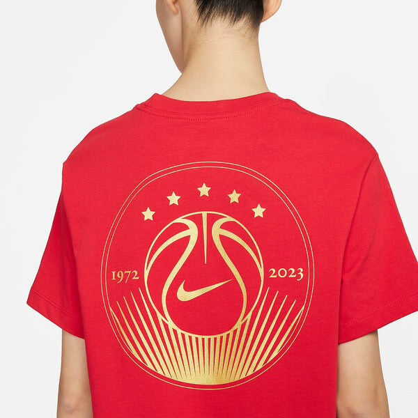 Футболка (WMNS) Nike Sportswear Short-Sleeve T-Shirt 'University Red', красный — фото 4