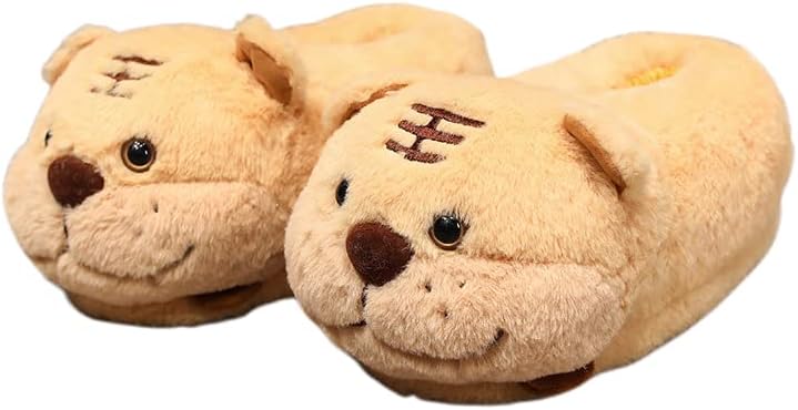 

Женские и мужские домашние тапочки Zuwxeu с милыми животными (свиньей, собакой, оленем), теплые тапочки с мемори-пенной стелькой из хлопка, для дома, внутри и снаружи, Tiger