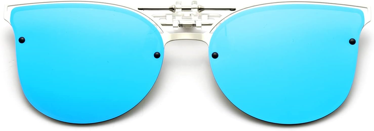 

Солнцезащитные очки Long Keeper с металлическими поляризованными линзами, накладные, для женщин и мужчин, в форме «кошачий глаз», откидные, для вождения, подходят для очков с диоптриями, Blue