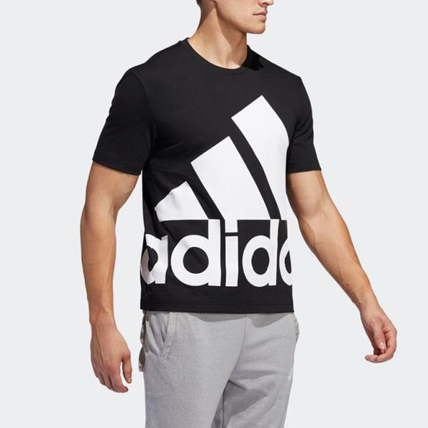 Футболка large logo printing short sleeve black Adidas, черный — фото 3