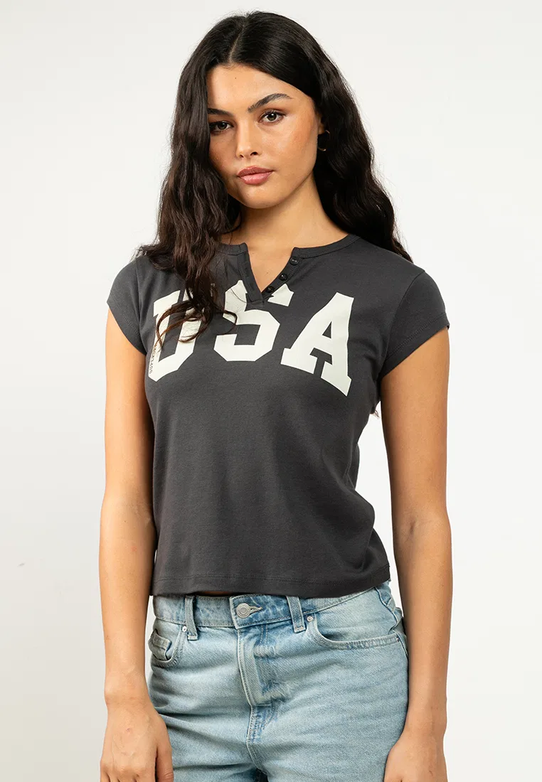 Футболка с V-образным вырезом и принтом, Athletic Essential Superdry, цвет Charcoal