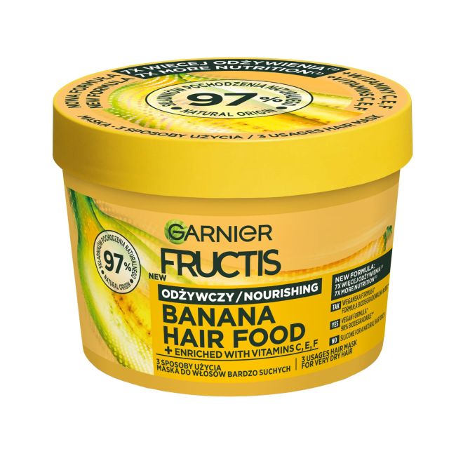 

Банановая маска для волос с едой для волос Garnier Fructis, 400 мл