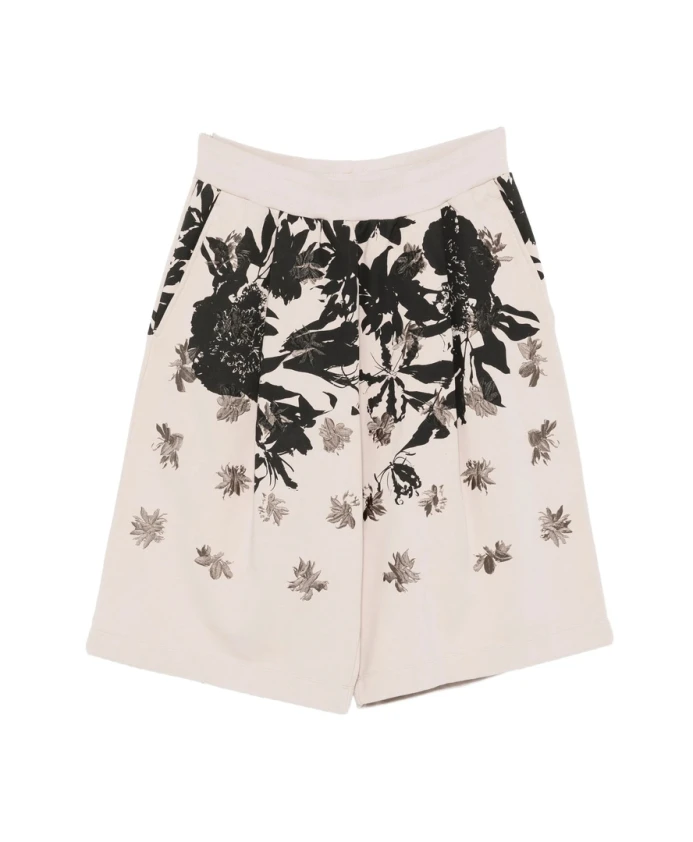 

Брюки с цветочным узором и складками, с передними карманами Dries Van Noten, бежевый