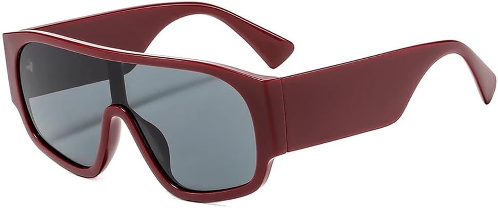 

Солнцезащитные очки UV400 - объемные цельные очки с широкими дужками в леопардовом панк-стиле для женщин и мужчин, для бега и занятий спортом на открытом воздухе UYPTK, Wine Red