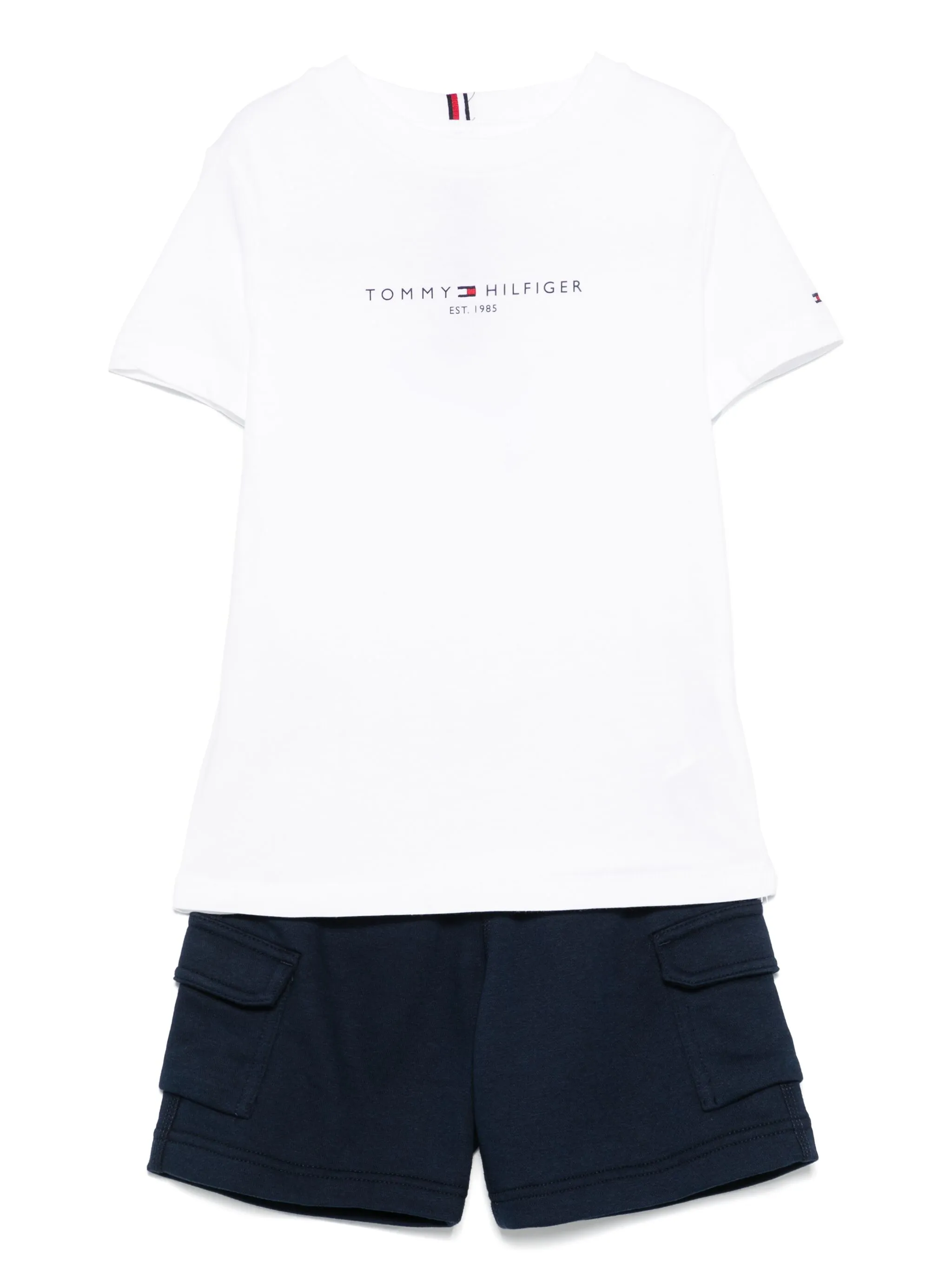 

Комплект из футболки и шортов с логотипом Tommy Hilfiger Junior, белый