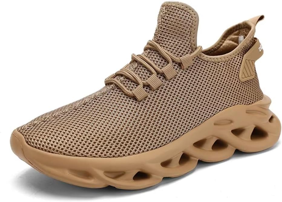 

Мужские кроссовки Jakcuz однотонные, стильные, без шнурков, противоскользящие, удобные, с сеткой, для спорта, прогулок и тенниса, коричневый