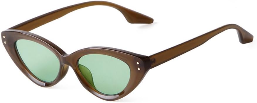 

Модные солнцезащитные очки «кошачий глаз» для женщин, ретро-очки с разноцветными заклепками, уличные очки для стрельбы, солнцезащитные очки UV400 для женщин MTZJH, C3 Olive Green