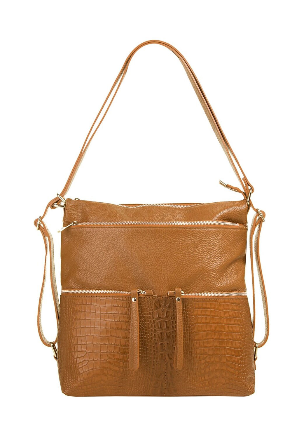 

Сумка через плечо, натуральная кожа, производство Италия Samantha Look, цвет Cognac