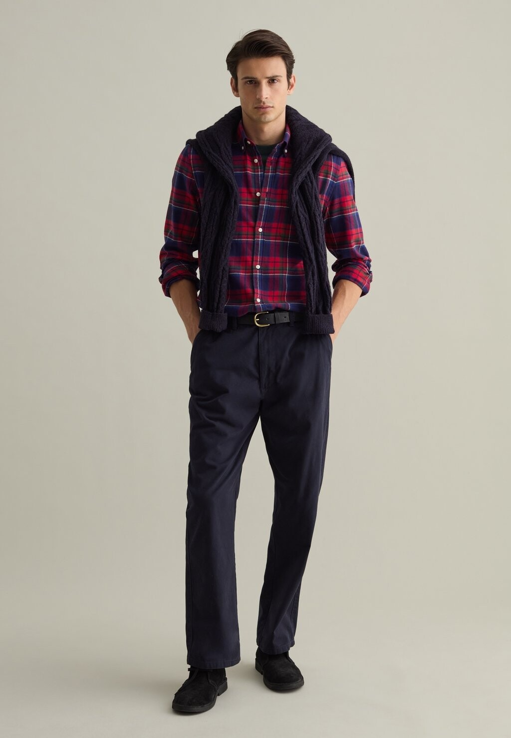 

Рубашка WITH CHECK PATTERN AND BUTTON-DOWN COLLAR PIOMBO, синий