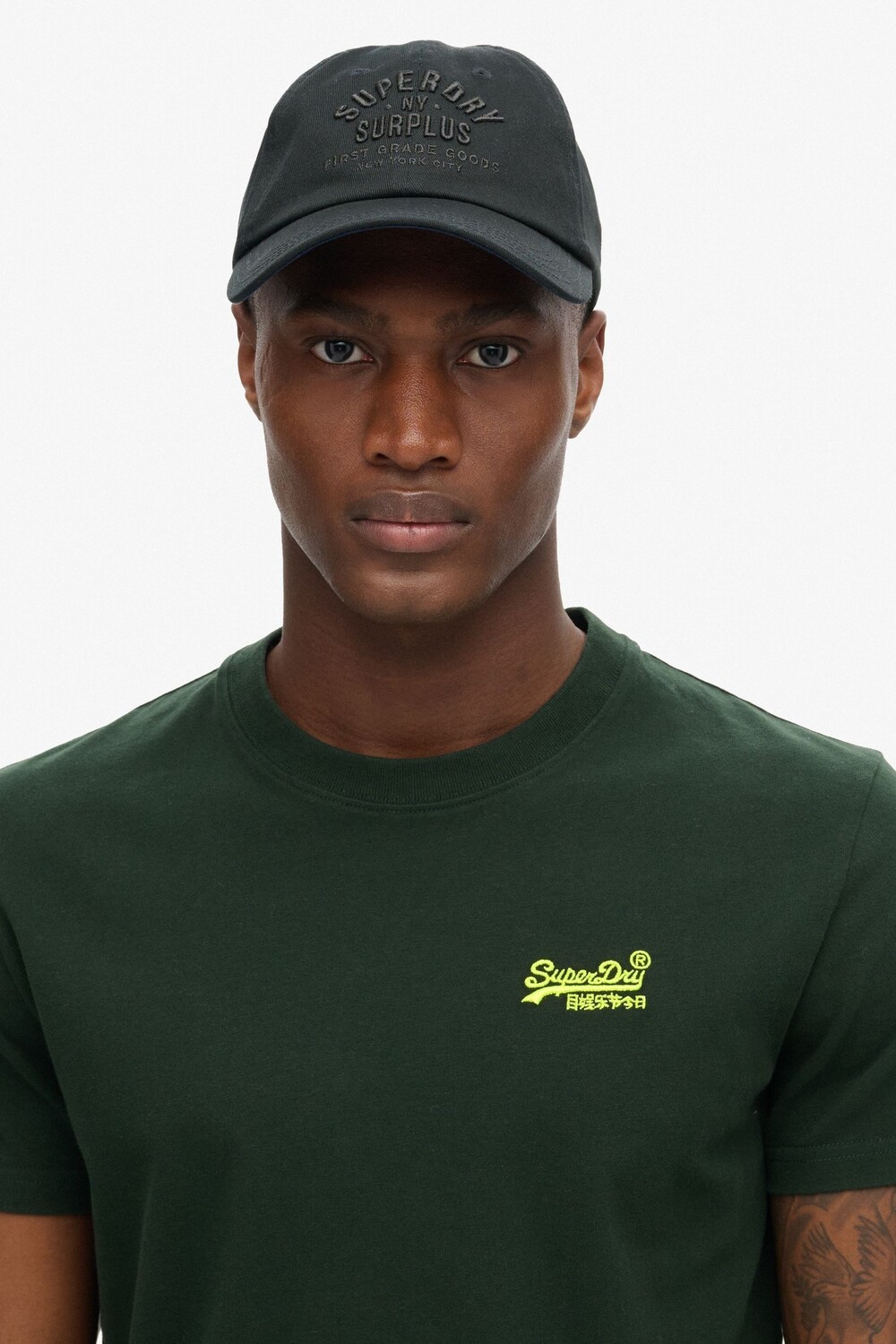 Винтажная вышитая футболка Superdry, зеленый — фото 3