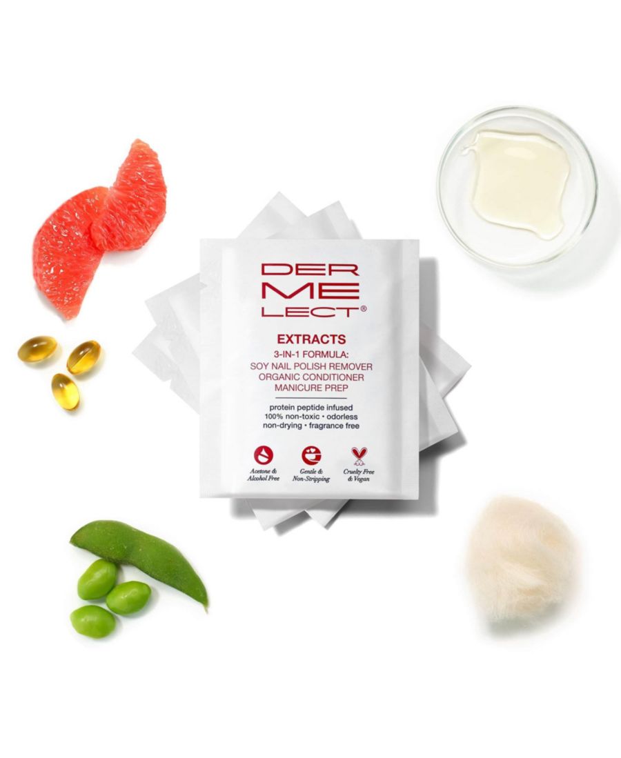 Жидкость для снятия лака Extracts 3-в-1 на основе сои Dermelect, — фото 4