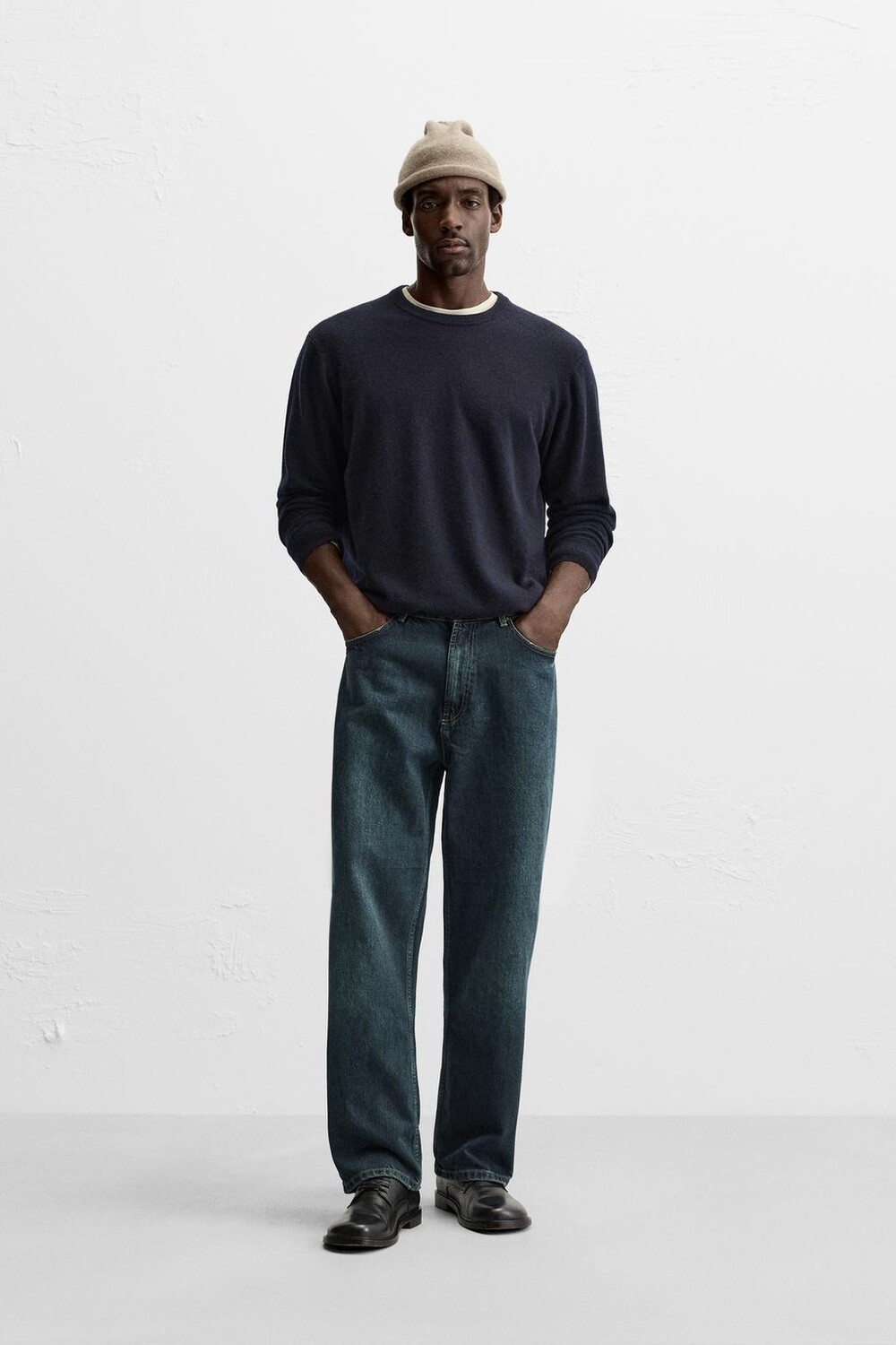 

Свободные прямые джинсы ZARA, синий