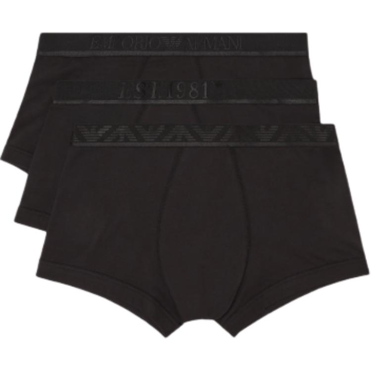 Три пары Asv Shiny Logoband Organic Jersey боксеров EMPORIO ARMANI, 3 Pack (Letter+Numbers+Logo) — фото 2