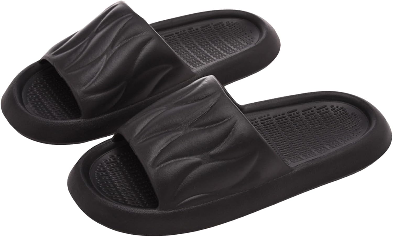 

Домашние тапочки для женщин и мужчин, пляжные тапочки для душа, легкие, с нескользящей подошвой, для ванной комнаты, для использования дома и на улице Generic, черный