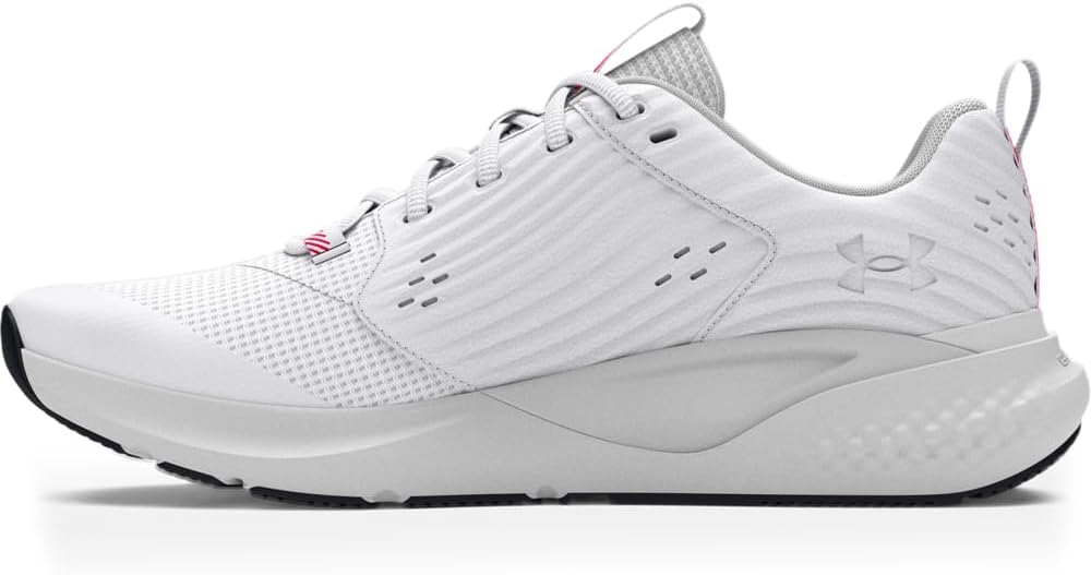 

Under Armour мужские кроссовки Charged Commit Trainer 4 4e, (101) White/Distant Gray/Red