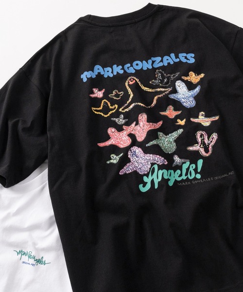 

Футболка с принтом на спине, оверсайз, One Point Mark Gonzales, черный