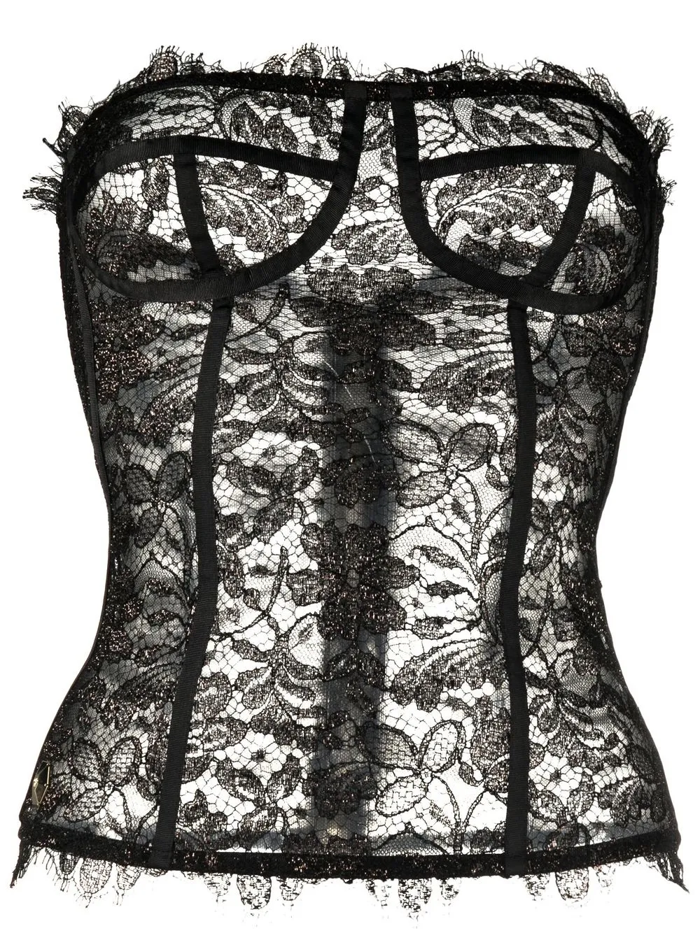 

Кружевной топ-бюстье Philipp Plein, черный