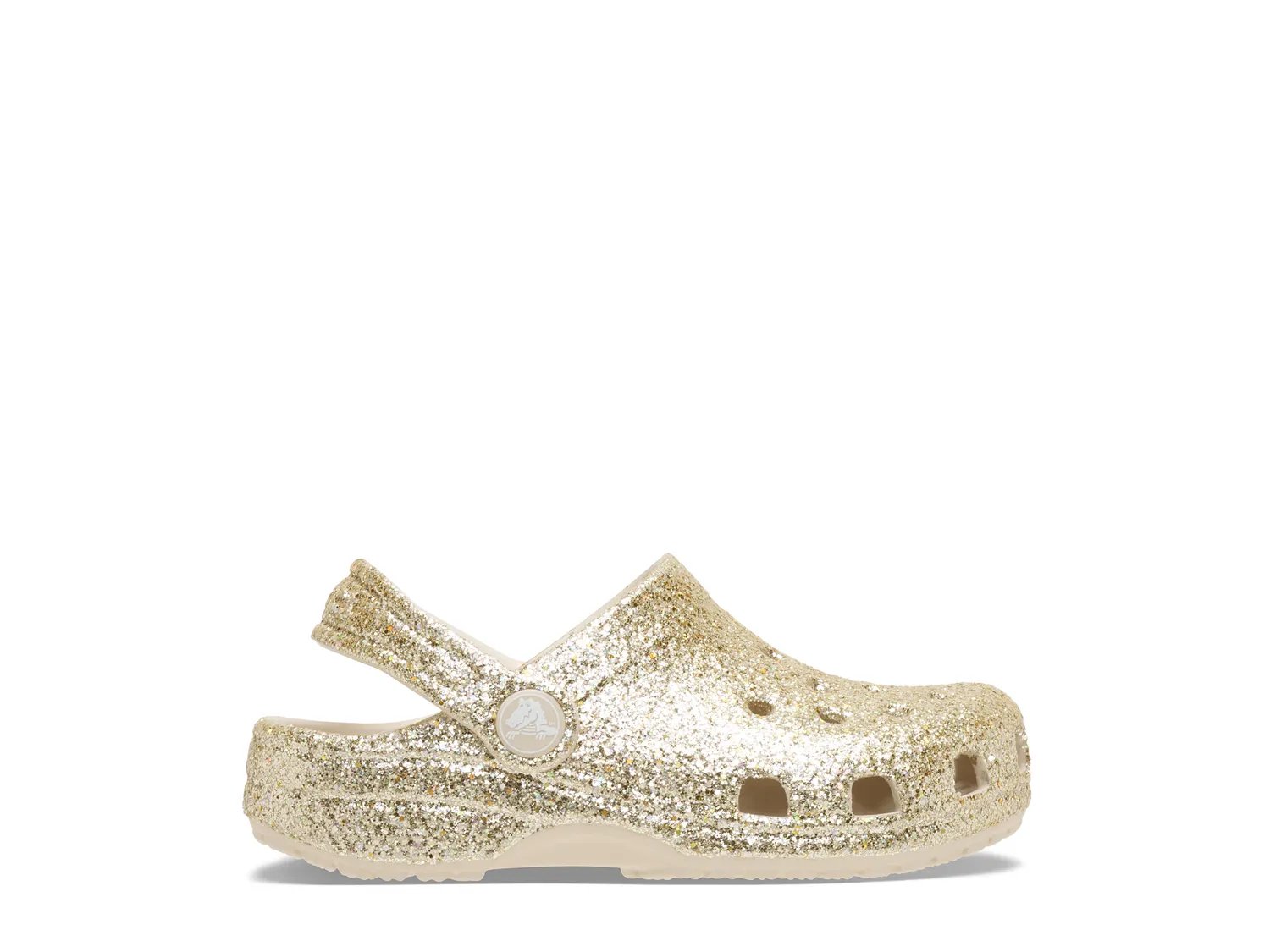 Сабо Crocs Classic Chunky Glitter Clog - Kids', золотой металлик — фото 4