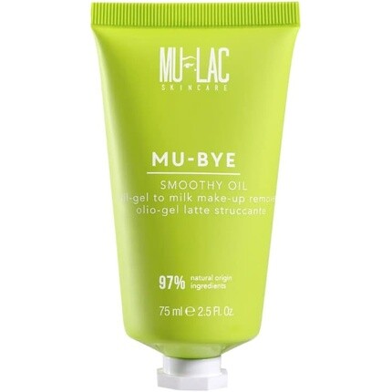 

Mulac Косметика Mu-Bye Smoothy Oil Gel Milk для снятия макияжа с органическим подсолнечным маслом Vegan 75 мл