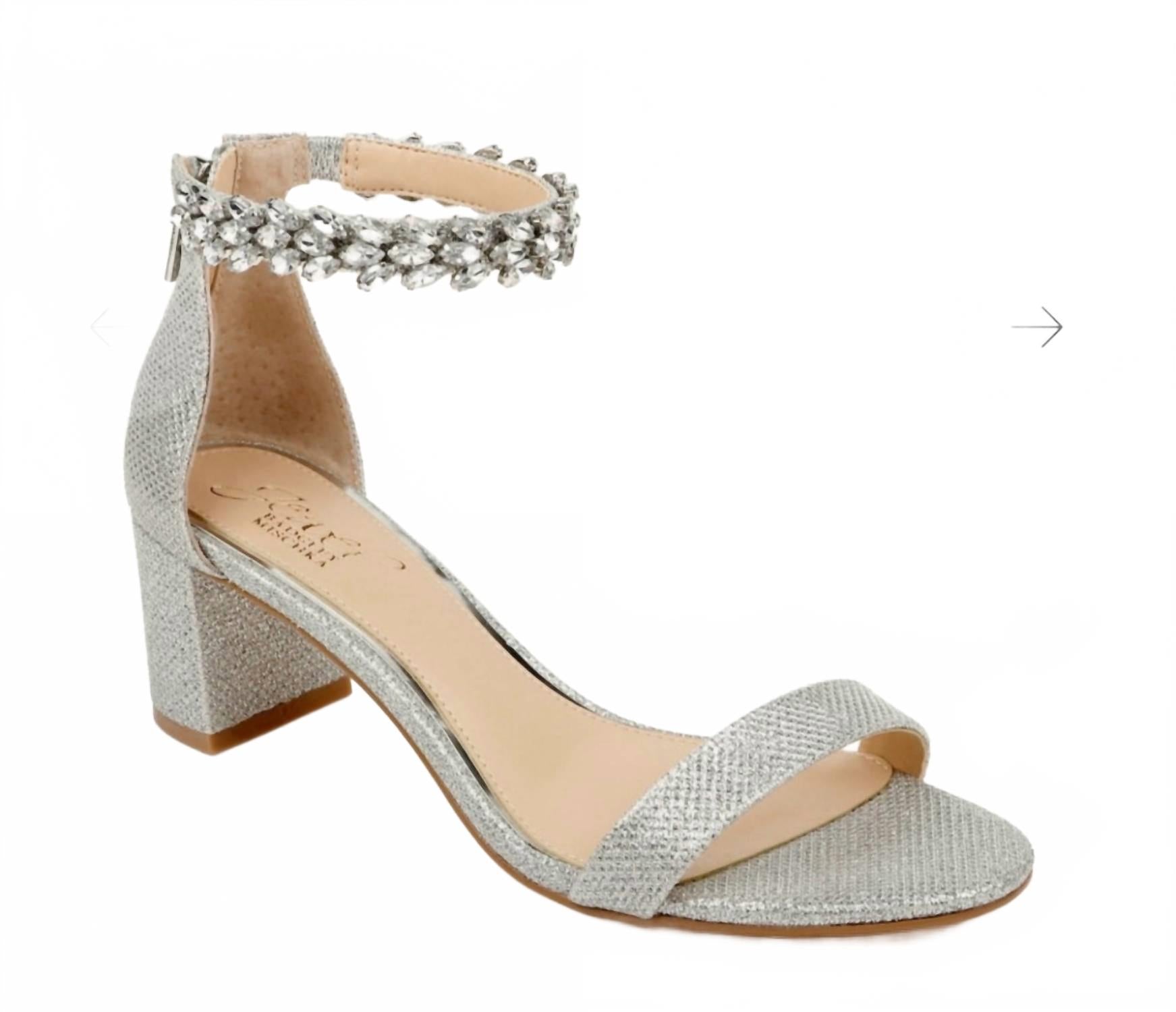 Женские вечерние туфли Bronfen с украшениями в серебре Badgley Mischka