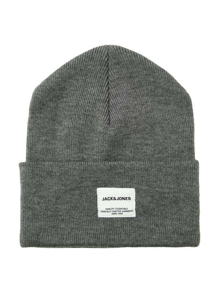 

Jack and Jones Длинная вязаная шапка-бини Noos серого цвета