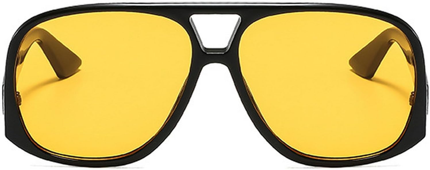 

Модные большие солнцезащитные очки-пилот для женщин 2025 года, роскошные круглые солнцезащитные очки-маски, классические винтажные очки для женщин с защитой от УФ-излучения UV400 mincl, Black Yellow