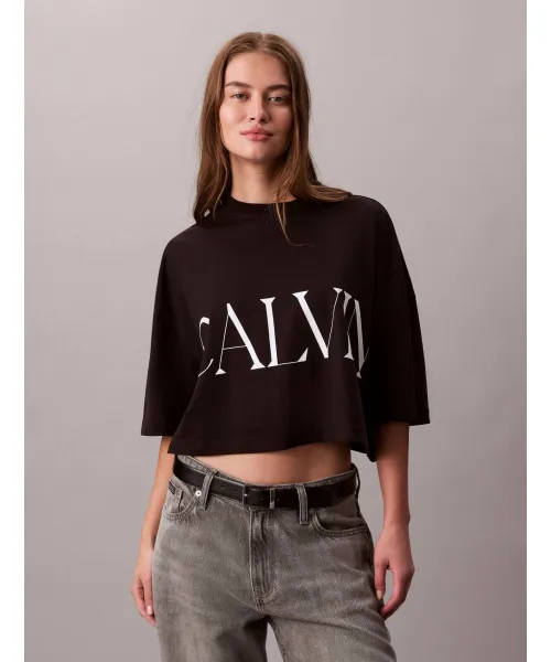 

Футболка Cropped fit Calvin Klein Jeans, черный