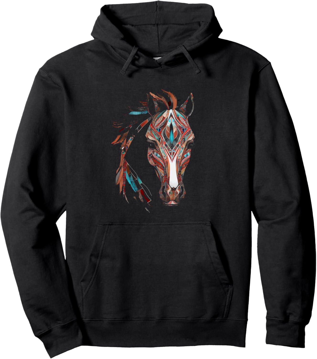 

Красочная толстовка с абстрактным рисунком лошади Colorful Abstract Horse Art Print Design, черный
