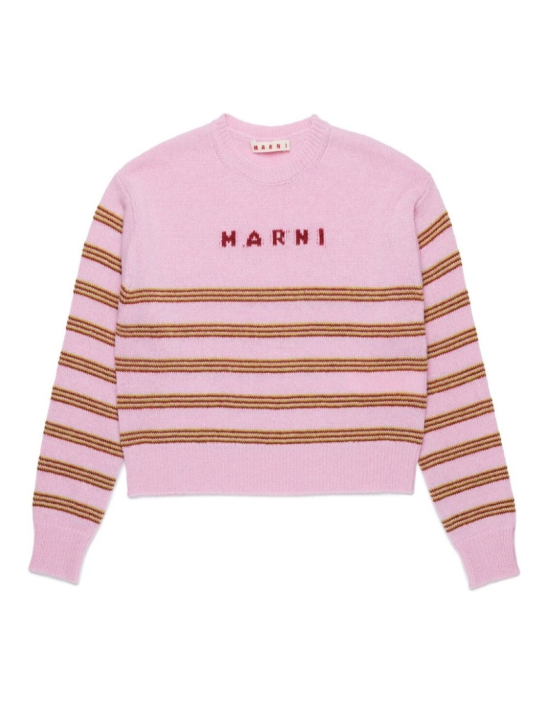 

Marni Kids джемпер в полоску с логотипом, розовый