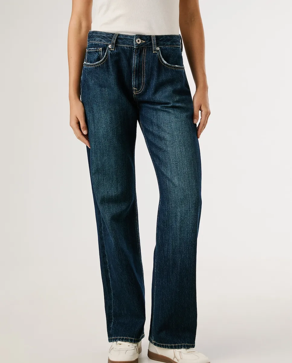 

Женские джинсы бойфренд с низкой посадкой темной стирки Pepe Jeans
