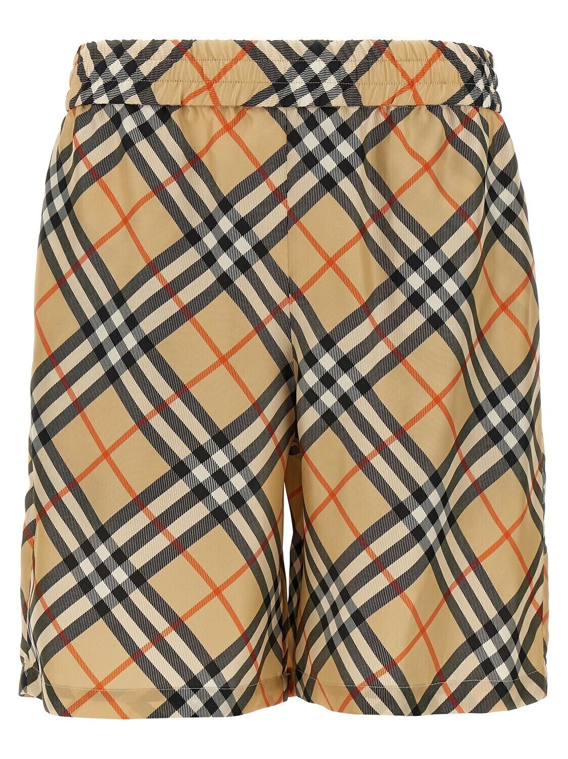 

Шелковые бермуды в клетку BURBERRY, бежевый