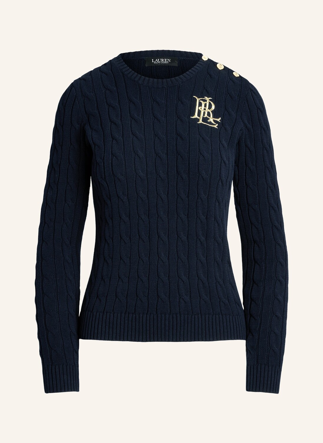 

Свитер из блестящей пряжи LAUREN RALPH LAUREN, темно-синий